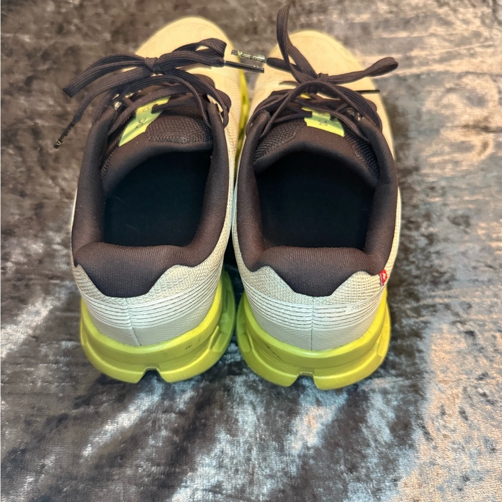On Running Cream and Lime Sneakers - Picture 4 of 11